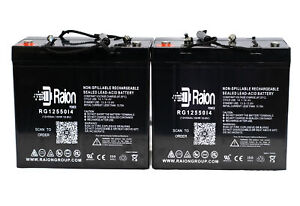Raion 12V 55Ah Battery For Wheelchair 12 Volt 55 Amp - 2 PK
