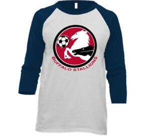 Large Buffalo Stallions MISL Soccer 3/4 Sleeve Tee Shirt With Logo