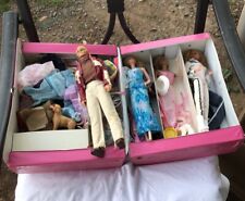 Vintage Barbie Lot Of 6 Dolls Case Shoes Clothes & Accessories Dogs