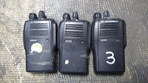 Lot of 3 Motorola EX500 UHF Radios, AAH38RDC9AA3AN INCOMPLETE FOR PARTS ONLY