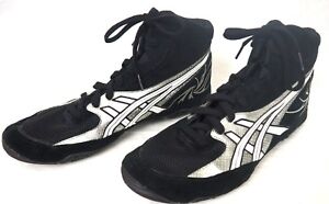Rare ASICS Cael V4.0 Black Black Gray Silver Wrestling Shoes - Size 12 J901Y