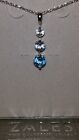 *ELEGANT* ZALES Jewelers Sterling Silver Blue, Baby Blue, & White Topaz Necklace
