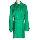 Kenneth Cole Reaction Button Up Belted Short Trench Coat Pockets Kelly Green XL