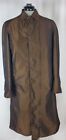 Vintage Raincoat 36 Brown Mens Trench Jacket Button Front No Belt