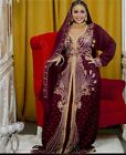 SALE New Royal Burgundy Moroccan Dubai Kaftans Farasha Abaya Dress Gown 409