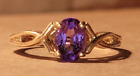 💍14K Solid Yellow Gold Vintage Purple Lavender Amethyst Ring Signed JTC 969