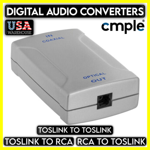 New ListingToslink to RCA Extender Optic Toslink Converter Coax Adapter ONLY DIGITAL AUDIO