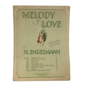 1903 Sheet Music Large Format Melody Of Love H Englemann Theodore Presser Co