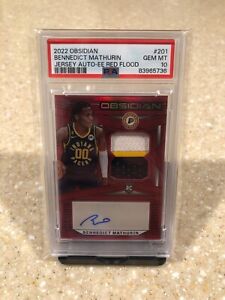 New Listing2022 Panini Obsidian Bennedict Mathurin RPA EE Red Flood #201 PSA 10 Pacers