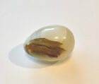 Vintage Alabaster Onyx Marble Stone Polished Egg Easter Decor Brown White 3”