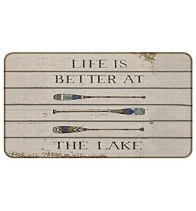 Life is Better at The Lake Decorative Indoor Outdoor Doormat, Lake Cabin Front