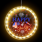 4Th of July Window Lights Decorations Patriotic Wreaths with Lights for Front Do
