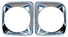 Pair Of Bright Anodized Headlight Bezels 67-68 Chevy Pickup (KeyParts# 0849-060) (For: Chevrolet C10 Suburban)