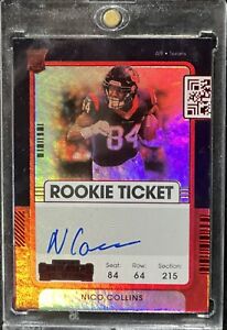 New Listing2021 Panini Contenders Red Foil Nico Collins Rookie Auto🔥🔥
