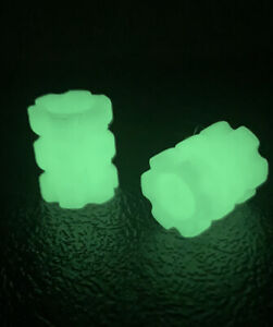 Green Glow Textured Knife Bead, Lanyard Bead, 2 Pack, EDC, Glow In The Dark