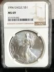 1996 AMERICAN SILVER EAGLE NGC MS69