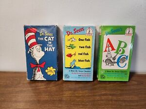 Dr. Seuss's VHS Lot: One Fish Two Fish Red Fish Blue Fish, ABC, Cat In The Hat