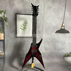 Special Shape Red Electric Guitar 7 String Flamed Maple Top FR Bridge HH Pickups