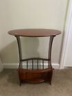 End Table Oval Side Nightstand  With Magazine Holder 23