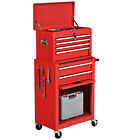 2 PCS Rolling Tool Cabinet Storage Chest Box Garage Box Organizer w/ 6 Drawers