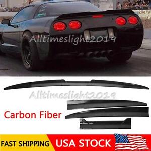 For Chevy Corvette C5 Carbon Fiber Rear Trunk Lip Spoiler Wing Adjustable (For: 1998 Corvette)