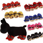 4Pcs Waterproof Dog Shoes Paw Protection Winter Fleece Shoes Dog Boots 2XS-2XL