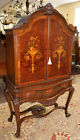 Rockford Burled Walnut Satinwood Inlaid Louis XV Style Liquor China Cabinet