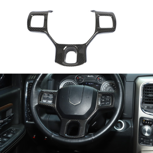 Steering Wheel Panel Trim Cover Decor for Dodge Ram 1500 2010-2017 Carbon Fiber (For: Ram)