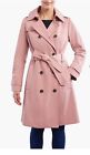 LONDON FOG TRENCH COAT WOMEN DOUBLE BREASTED HOODED BELTED PINK COLOR PXXL SIZE