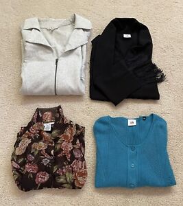 LOT OF 4 CABI WOMEN'S TOPS JACKET SWEATER LARGE Style # 400, 3430, 210, 3169