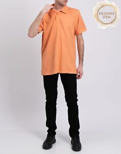 RRP€880 KITON Pique Polo Shirt IT60 US50 4XL Orange Short Sleeves Made in Italy