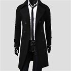 Slim trench coat men's coat trade luxury woolen coat 2024 new solid color simple