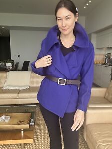 Donna Karan Purple Wool Coat With Belt Size 6