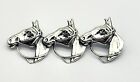 Vintage Beau Sterling Silver 3 Horse Profile Pin Brooch Equestrian Horses - 3.2g