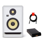KRK RP5 Rokit 5 G4 Studio Monitor (White) with Isolation Pad & XLR Cable