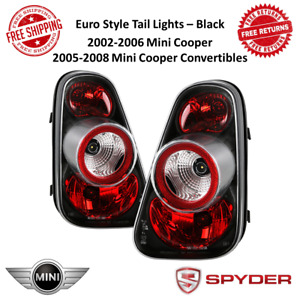 Spyder Euro Style Tail Lights Black / Red Pair For 02-08 Mini Cooper #5006240 (For: More than one vehicle)