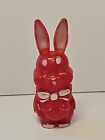 New ListingVtg 50's Rosen Hard Plastic Rattle Red w/ White Bunny Bow Tie Rattle Easter