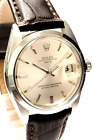 Mens VINTAGE Rolex Oyster Perpetual Date Stainless Steel Silver Dial 34mm Watch