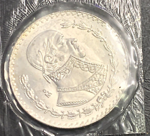 1967 🌞 Mexico Un Peso 🌞Silver BU+ Coin Jose Morelos : Original Mint sealed