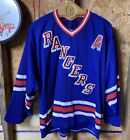 Vtg 80s CCM New York Rangers Authentic Hockey Jersey Adult L Adam Graves 22X30