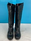 Tommy Hilfiger Womens Black Leather Boots Size 6.5M