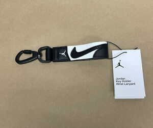 Nike Air Jordan Trophy Key Holder Keychain Wrist Black/White Lanyard