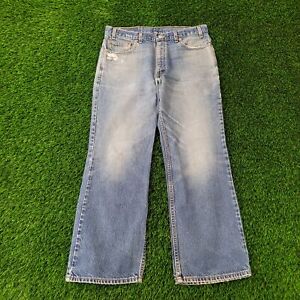 Vintage LEVIS 517 Bootcut Distressed Jeans 34x28 (36x30) Y2K Faded Stonewash USA