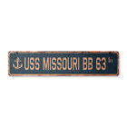 USS MISSOURI BB 63 Vintage Street Sign us navy ship veteran sailor rustic gift