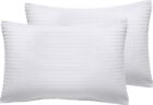 ! FACTORY SALE ! KING SIZE PILLOW CASES, WHITE STRIPE, MICROFIBER, SOFT, COOLING