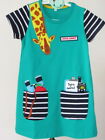 Boutique Girls Dress Cotton Knit Zoo Animals Kids Clothes Giraffe Pockets New