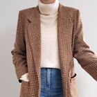 Vintage Wool Houndstooth Blazer Jacket Sz 10 Earthy Dark Academia Made In USA