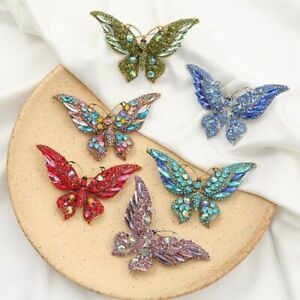 Vintage Butterfly Brooch Crystal Insect Brooch Bouquet Scarf Pin Jewelry Gift