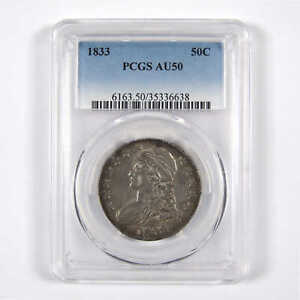 1833 Capped Bust Half Dollar AU 50 PCGS 89.24% Silver 50c SKU:I8746