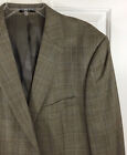 Pronto Uomo Platinum Men’s Tan Brown Plaid Sport Coat Wool Rayon 2-Button Sz 44R